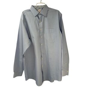 Brooks Brothers reg fit blue men’s button down dress shirt size 17 1/2” #1-1896